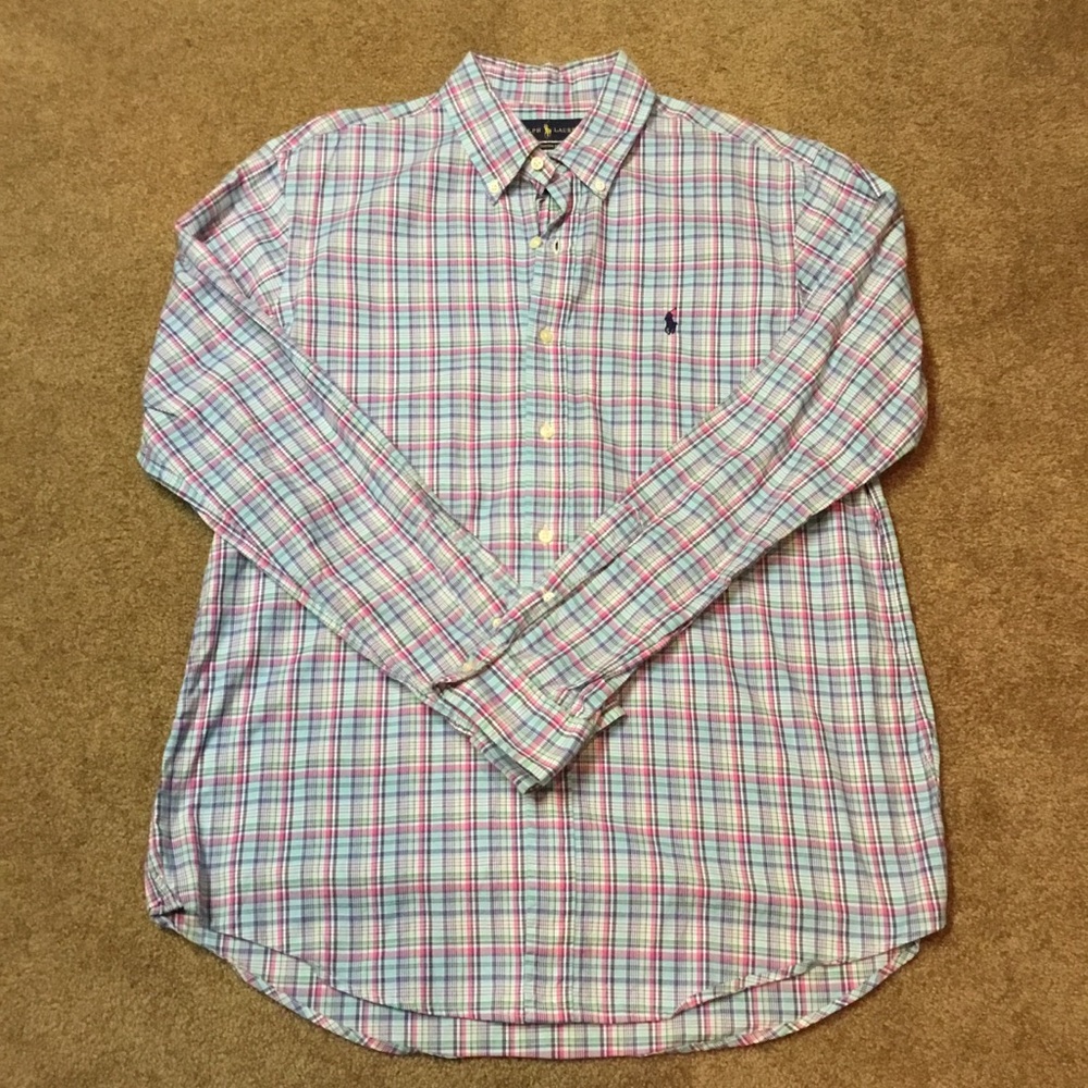 Ralph Lauren Men’s SZ large button down shirt preloved in EUC 100% cotton
